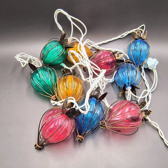 Teardrop Wire Cage String Lights Patio Garden Indoor/Outdoor 10-Lights Large 4" - Picture 13 of 13